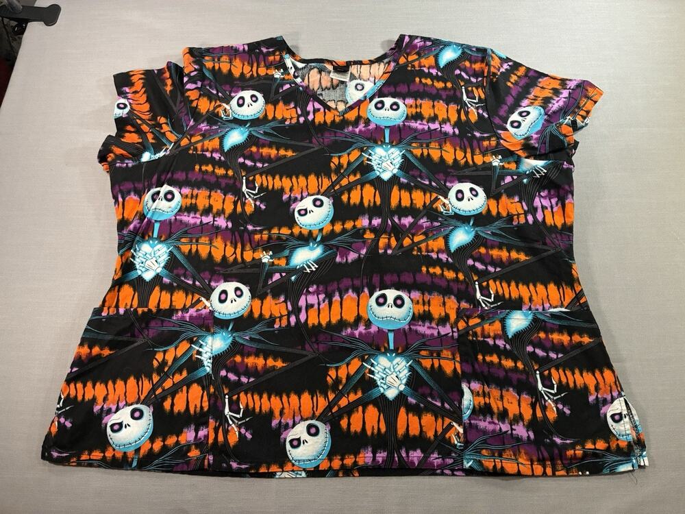 Nightmare Before Christmas Scrub Top 3XL Disney Jack Skellington Halloween Nurse